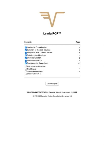 Leaderpop report
